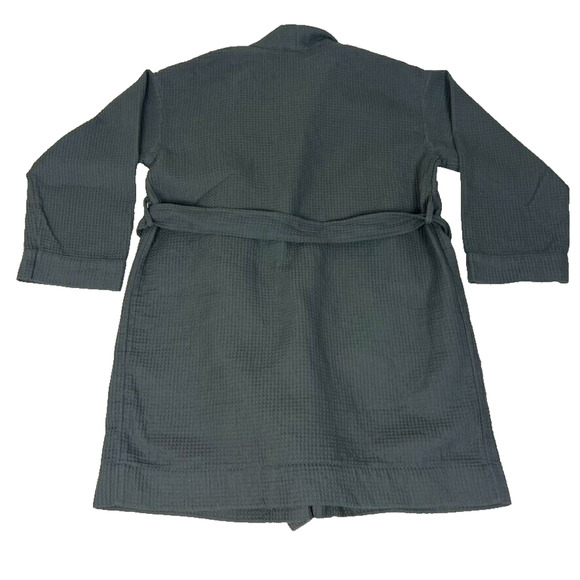 Auden Robe Women's XL/XXL Dark Gray Waffle Belted Split Neck Pouch Pockets - Picture 2 of 7